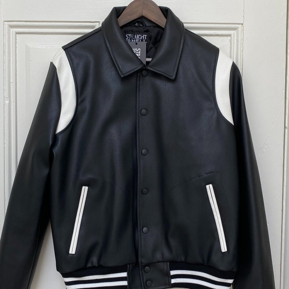 Straight to Hell - Vegan Leather - Jet  Jacket - Large
